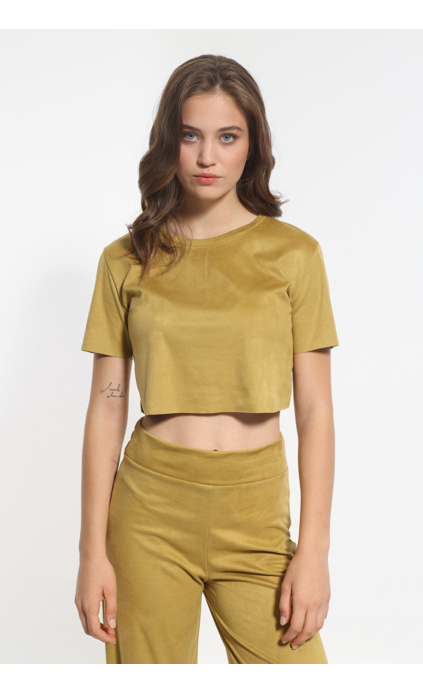 SHORT TOP SLEEVED IN OCHRE