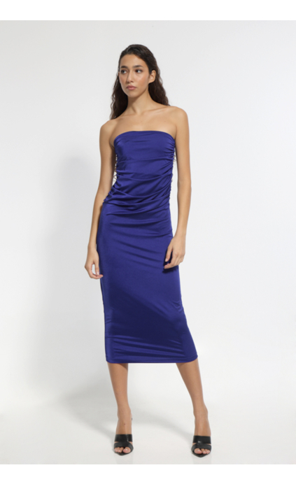 PURPLE SATIN MAXI SLEEVELESS DRESS 