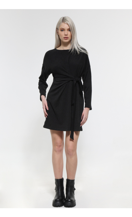 BLACK MINI LONG SLEEVED DRESS