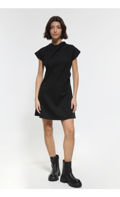 MINI FULL BODY SLEEVELESS BLACK DRESS