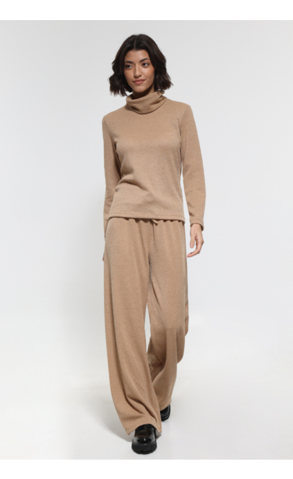 CAMEL PANTS WITH ELASTIC WAIST