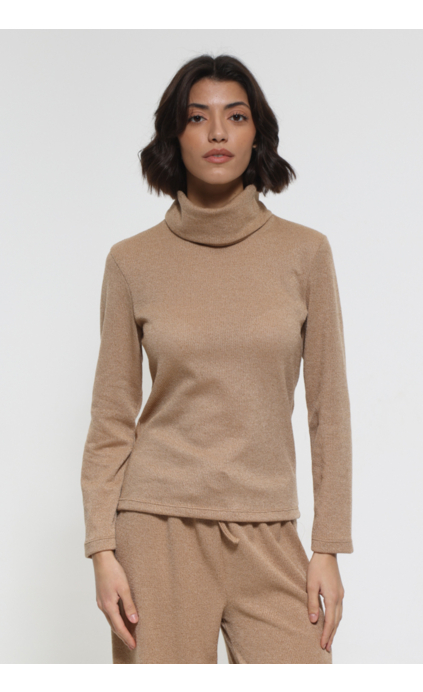 CAMEL ZIVAGO LONG SLEEVE BLOUSE