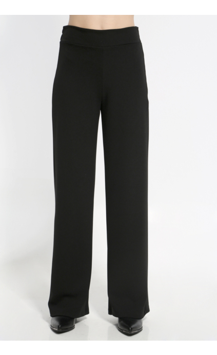 BLACK WIDE PANTS WITH ELASTIC WAIST