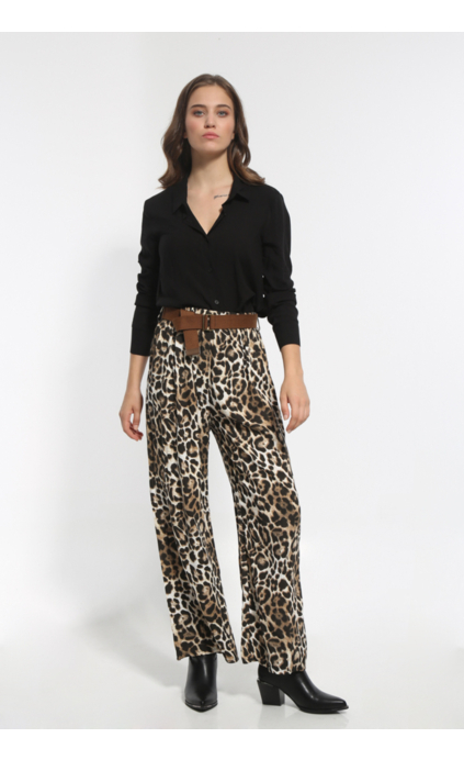 WIDE ANIMAL PRINT PANTS