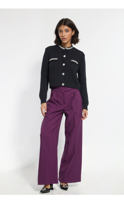 PURPLE WIDE PANTS WITH POCKETS