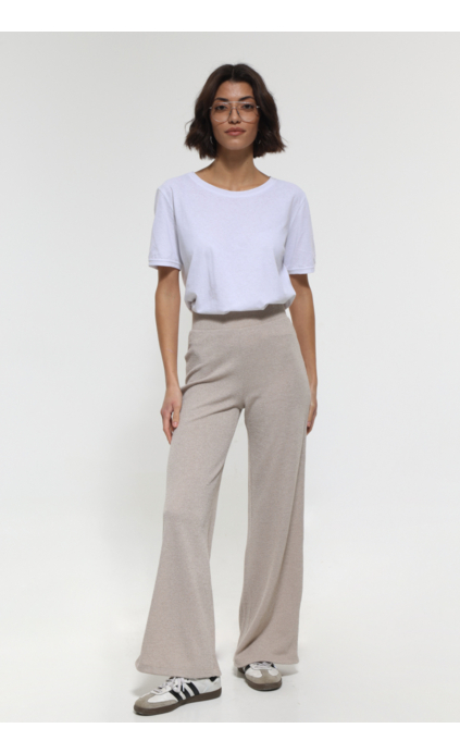 BEIGE PANTS WITH ELASTIC WAIST