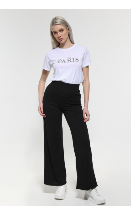 BLACK PANTS WITH ELASTIC WAIST