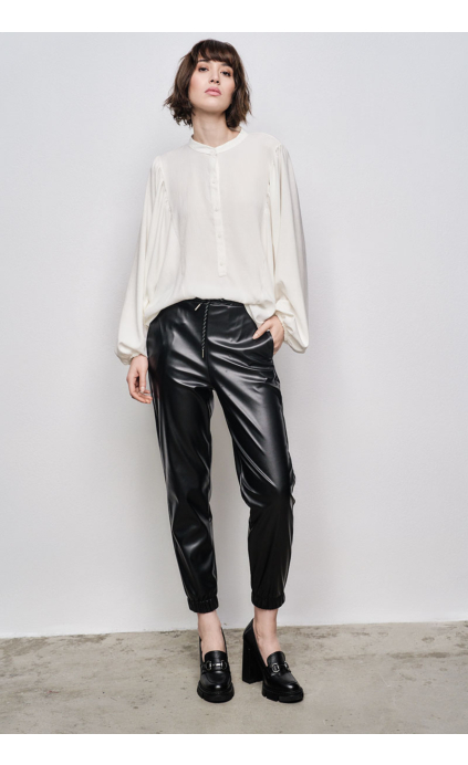 Faux-Leather Trousers