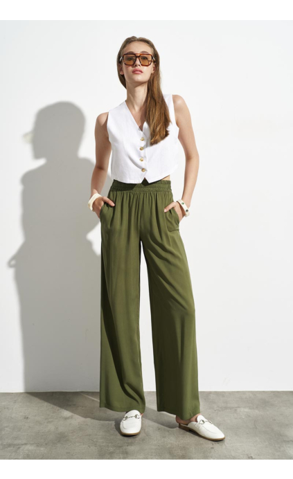 WIDE PANTS WITH ELASTIC WAIST