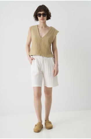 COTTON SLEEVELESS T-SHIRT