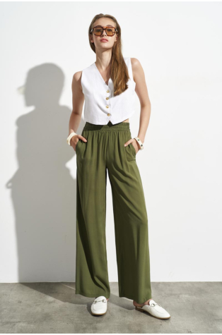 WIDE PANTS WITH ELASTIC WAIST