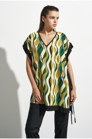 VISCOSE BLOUSE WITH V NECK CUTTING