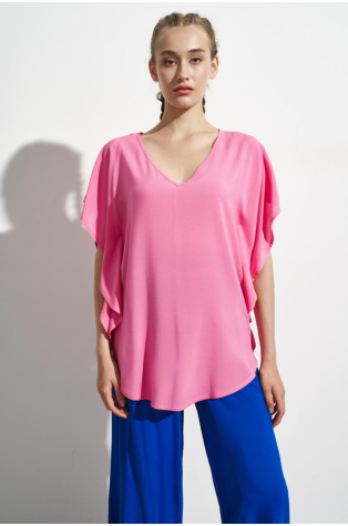 OVERSIZEDBLOUSE WITH V NECK PINK