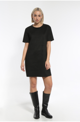 SHORT SLEEVE BLACK MINI DRESS