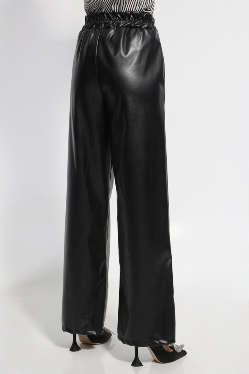 LEATHER LOOK BLACK PANTS