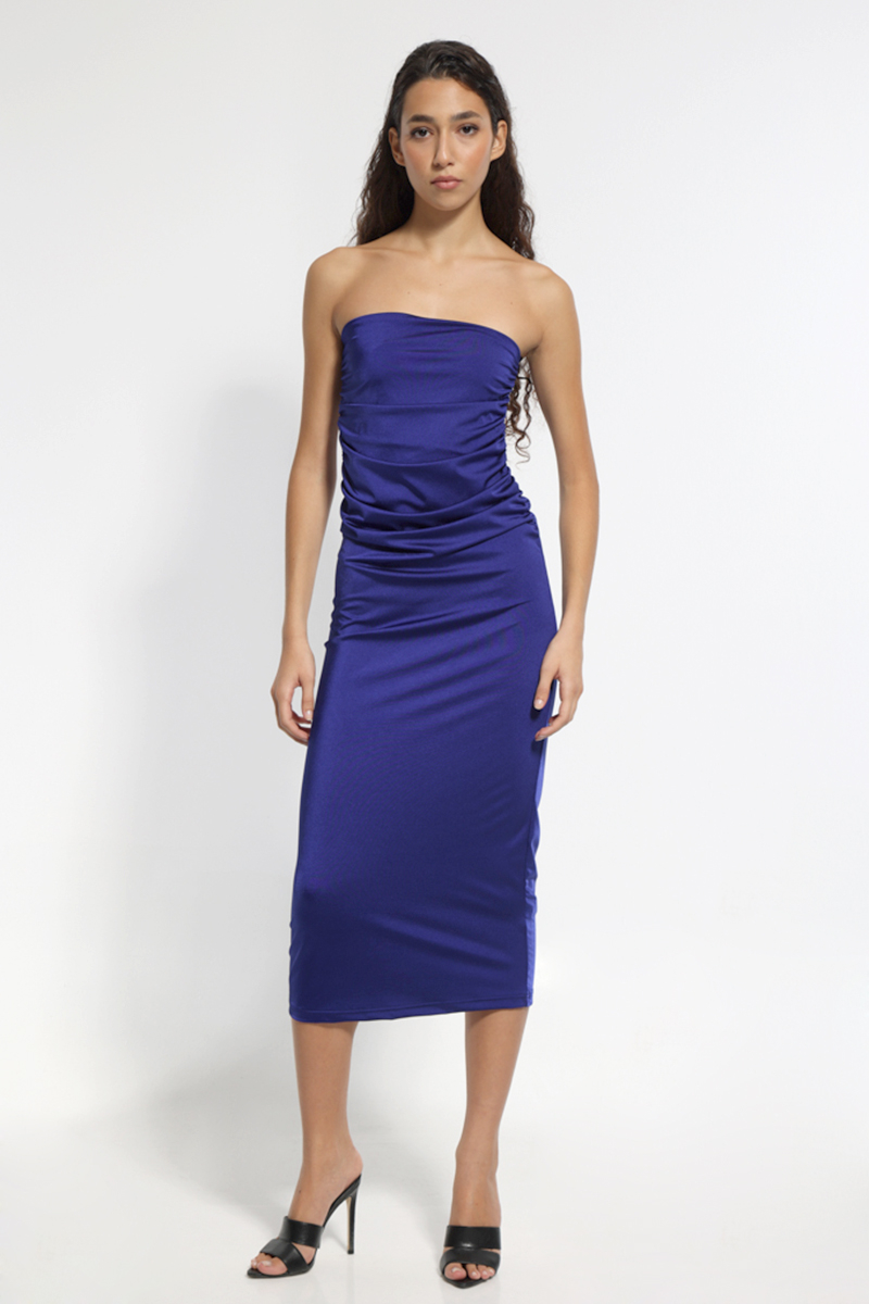 PURPLE SATIN MAXI SLEEVELESS DRESS 