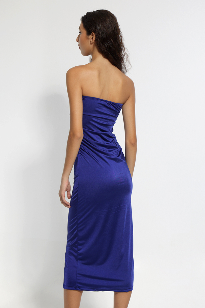 PURPLE SATIN MAXI SLEEVELESS DRESS 