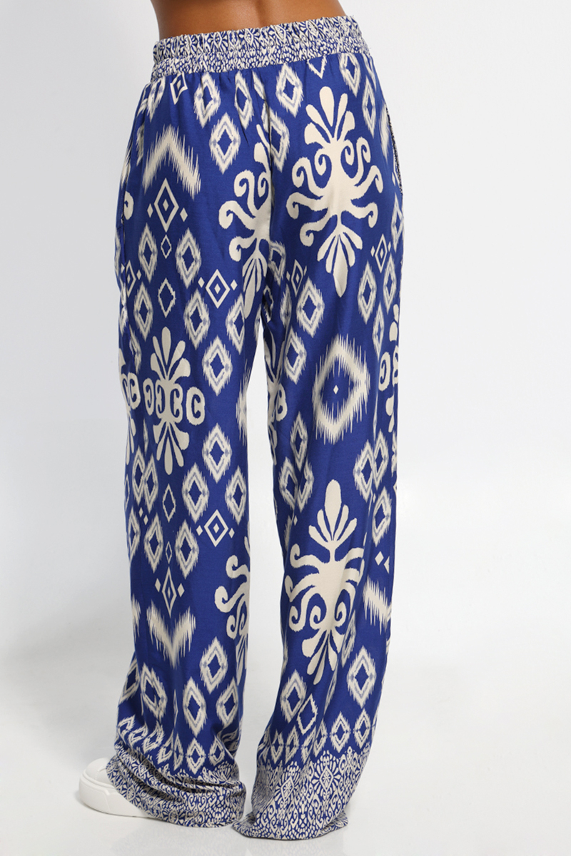 PRINTED PANTS IN WIDE LINE