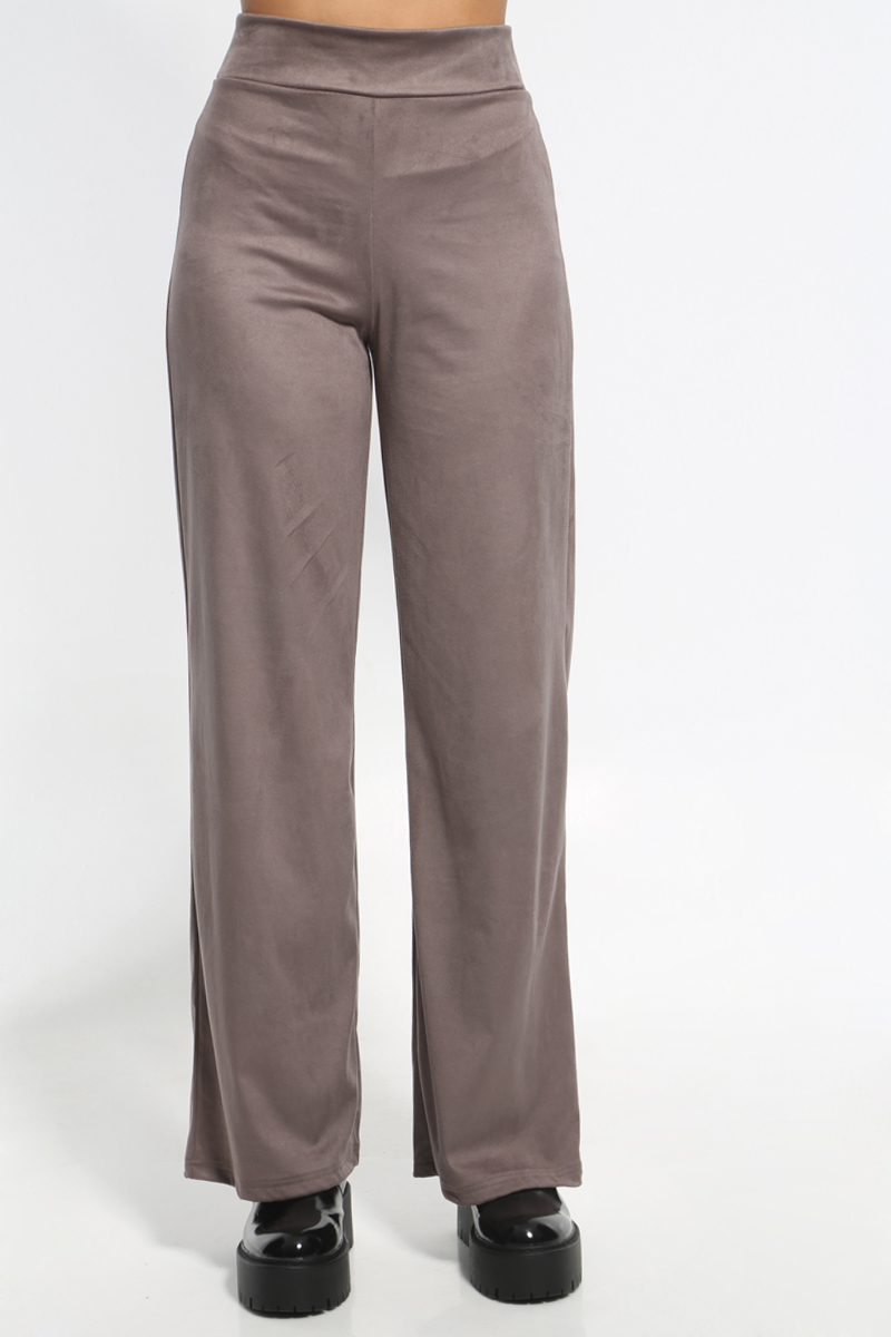 BROWN PANTS WITH ELASTIC WAIST