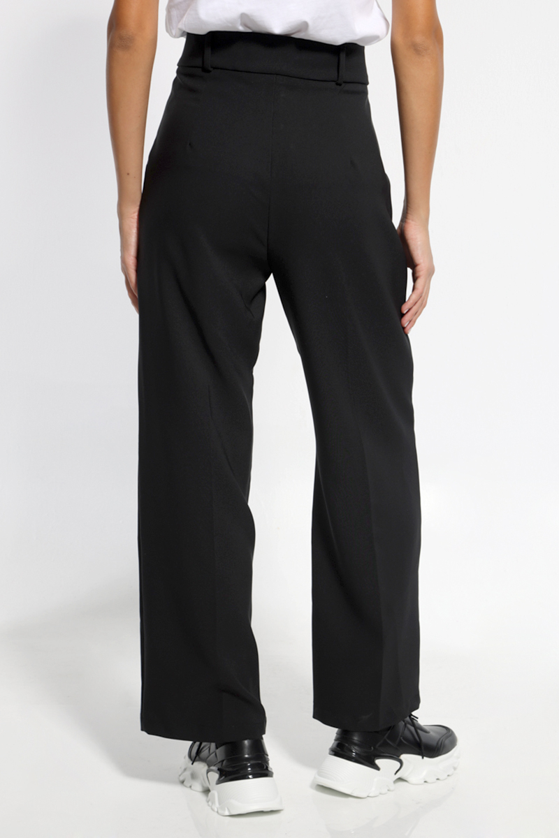 BLACK WIDE PANTS WITH BUTTONS