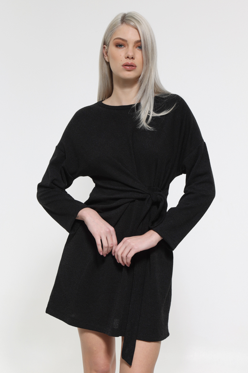 BLACK MINI LONG SLEEVED DRESS