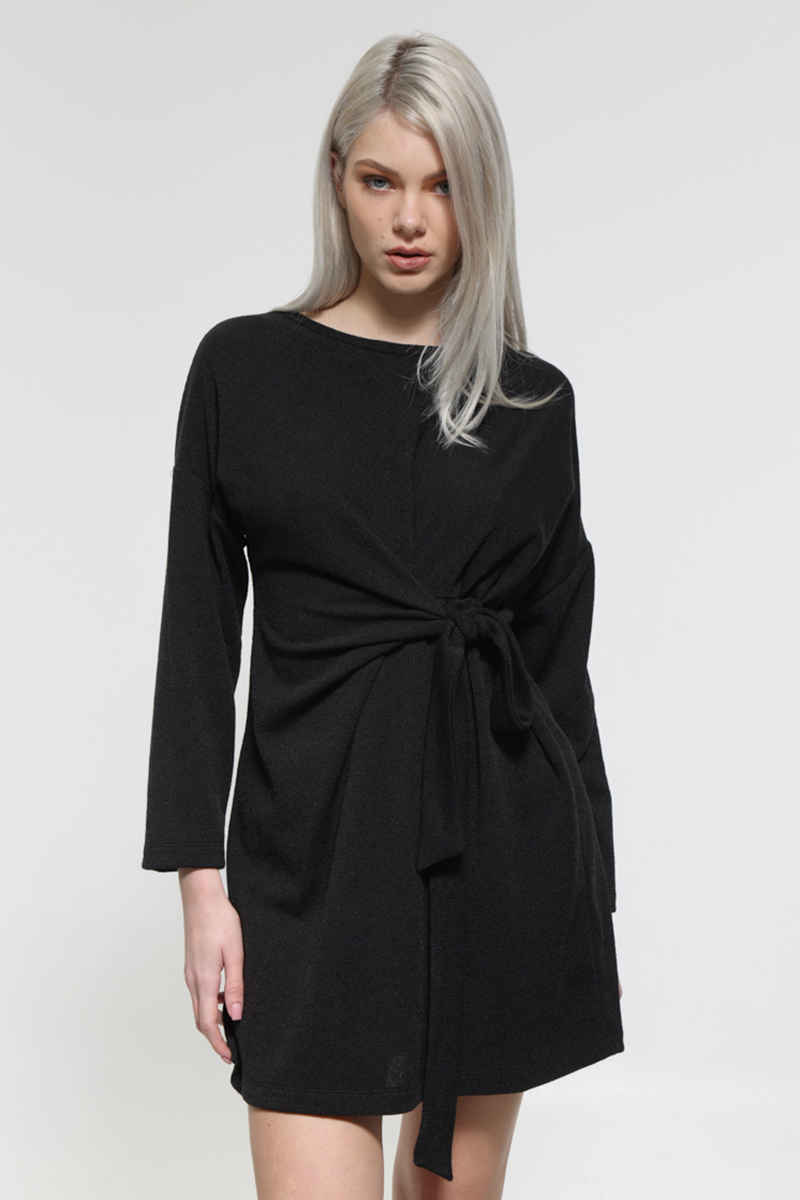 BLACK MINI LONG SLEEVED DRESS