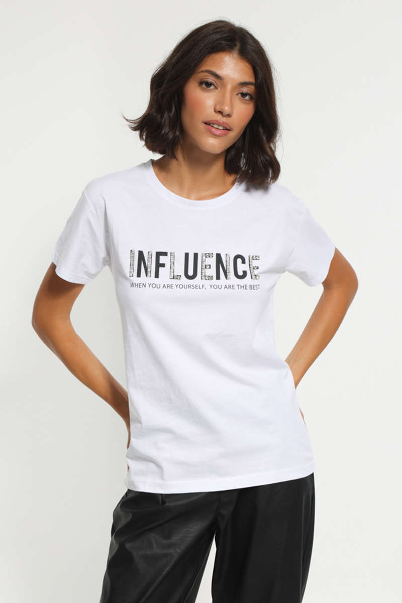 WHITE T-SHIRT WITH LOGO