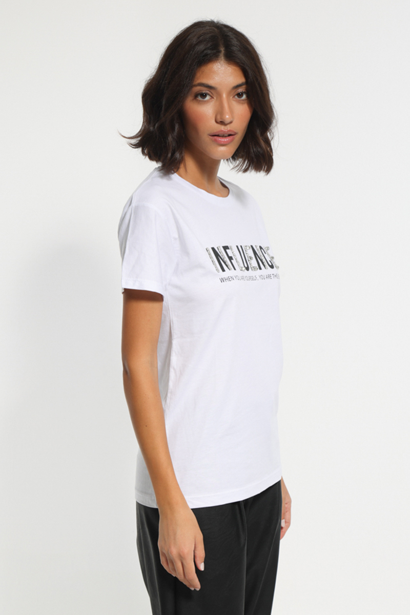 WHITE T-SHIRT WITH LOGO