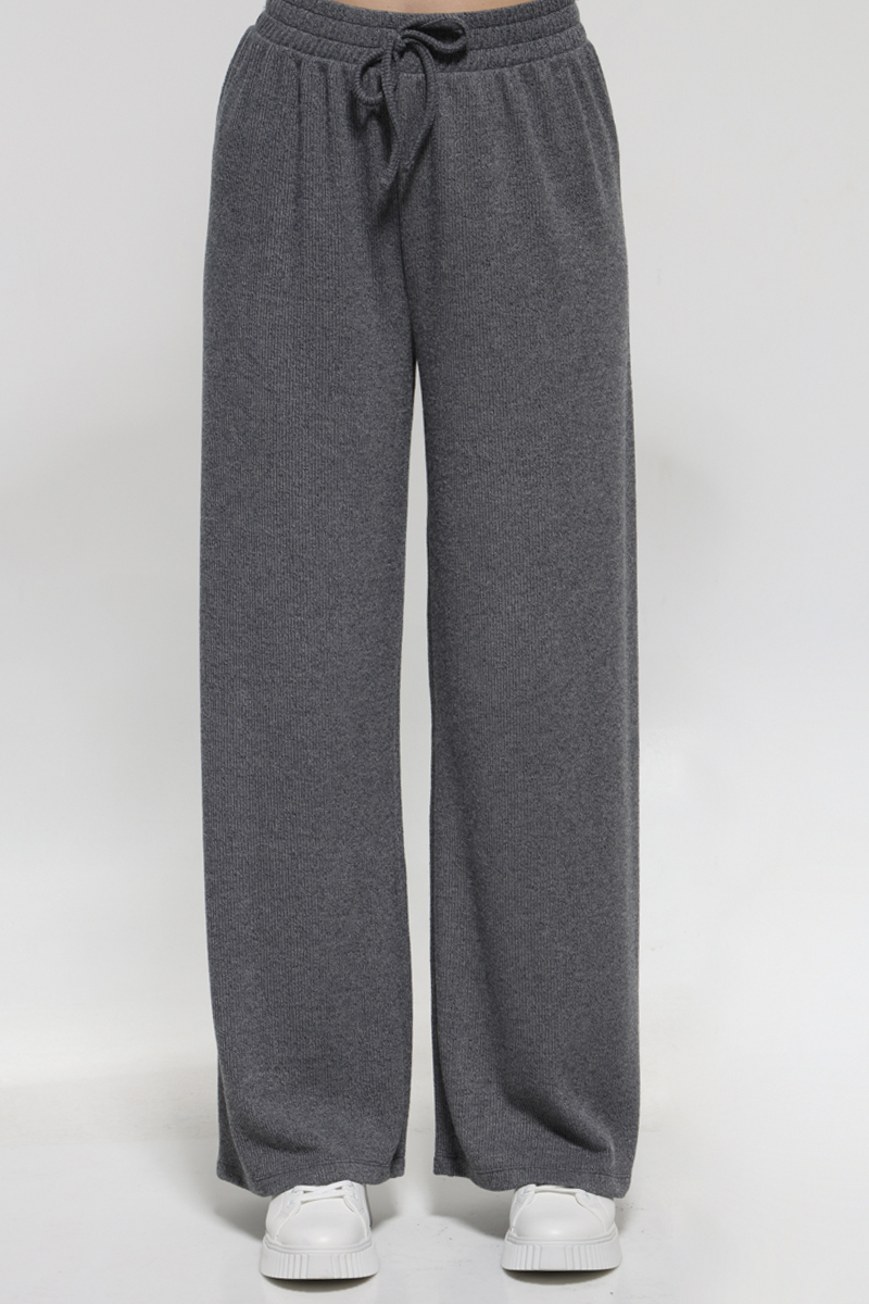 GRAY PANTS WITH ELASTIC WAIST