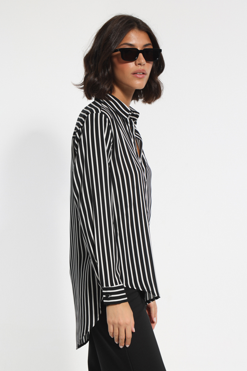 BLACK STRIPED SHIRT