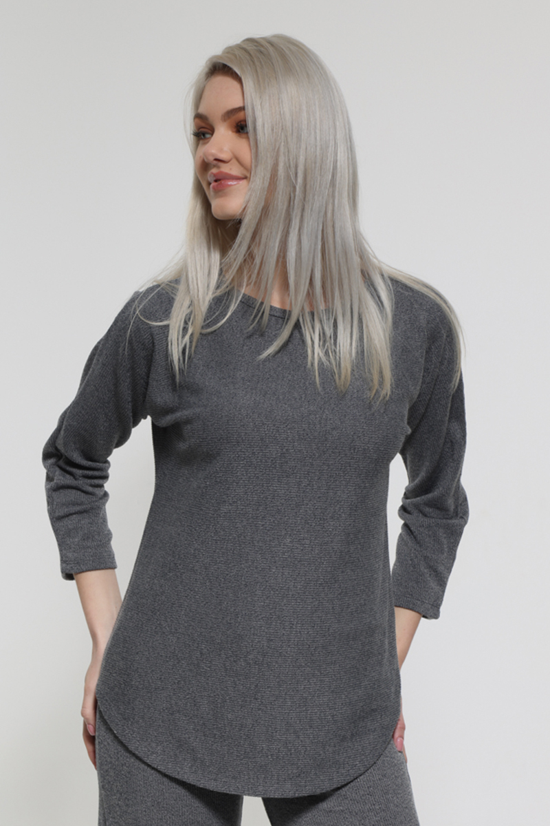 GREY LONG SLEEVE BLOUSE