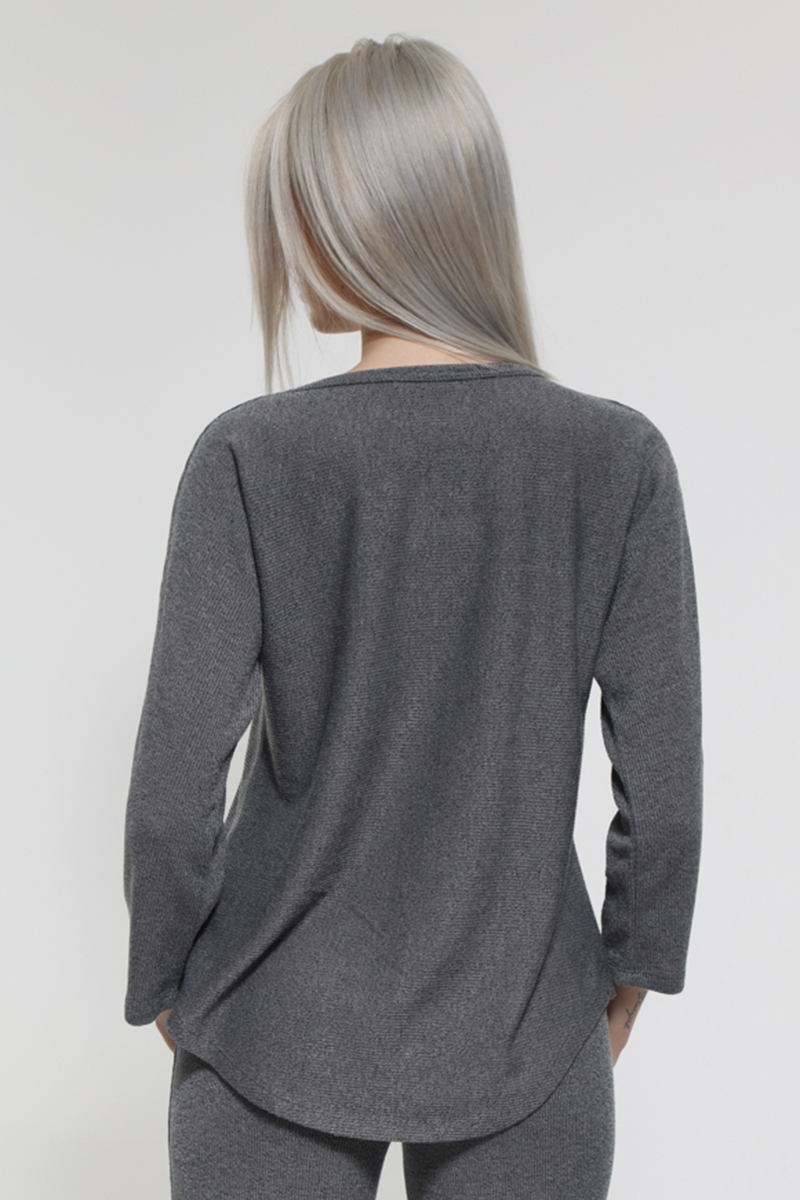 GREY LONG SLEEVE BLOUSE