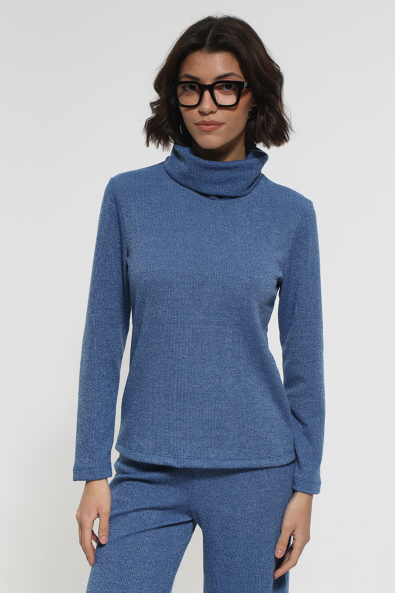 ROYAL BLUE ZHIVAGO LONG SLEEVE BLOUSE