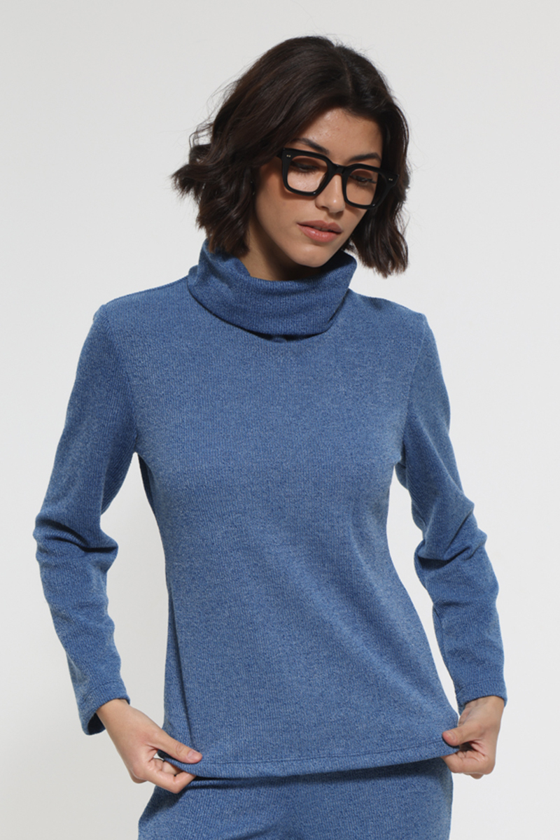 ROYAL BLUE ZHIVAGO LONG SLEEVE BLOUSE