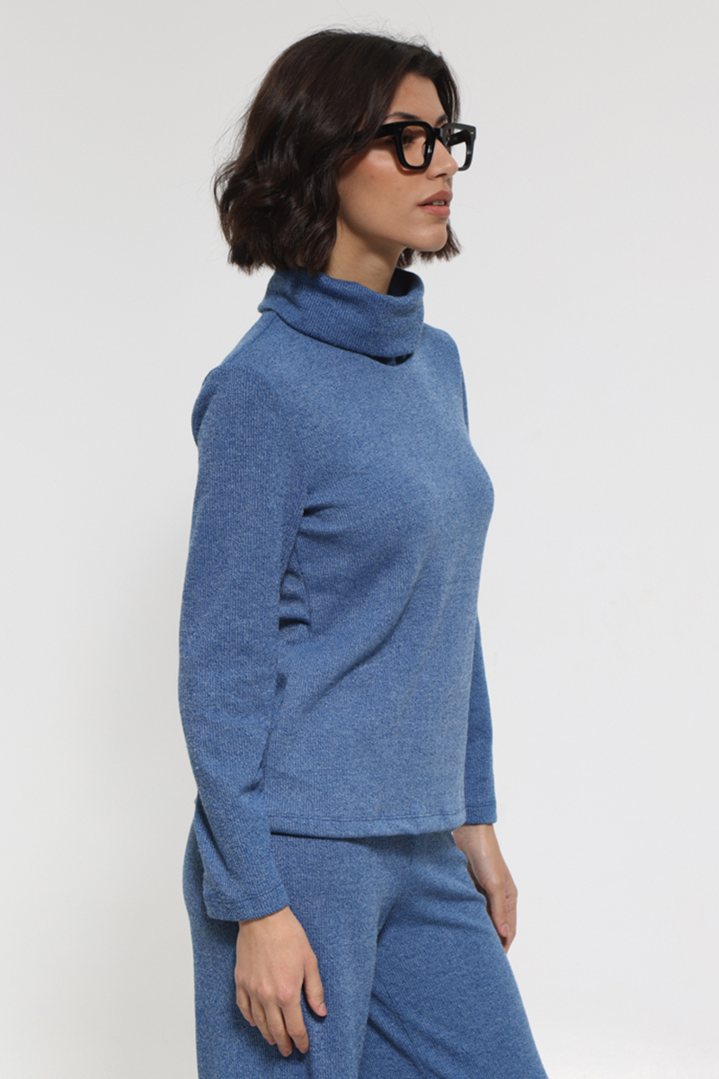 ROYAL BLUE ZHIVAGO LONG SLEEVE BLOUSE