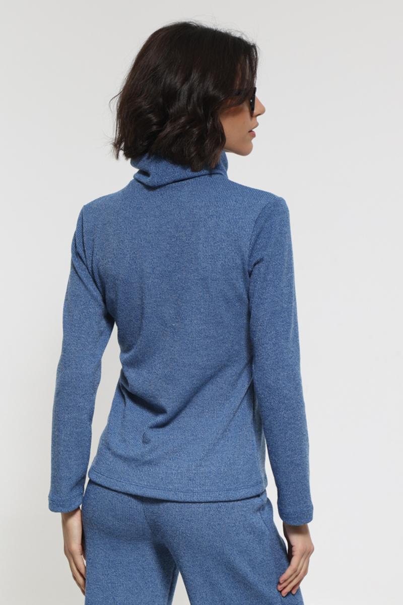 ROYAL BLUE ZHIVAGO LONG SLEEVE BLOUSE