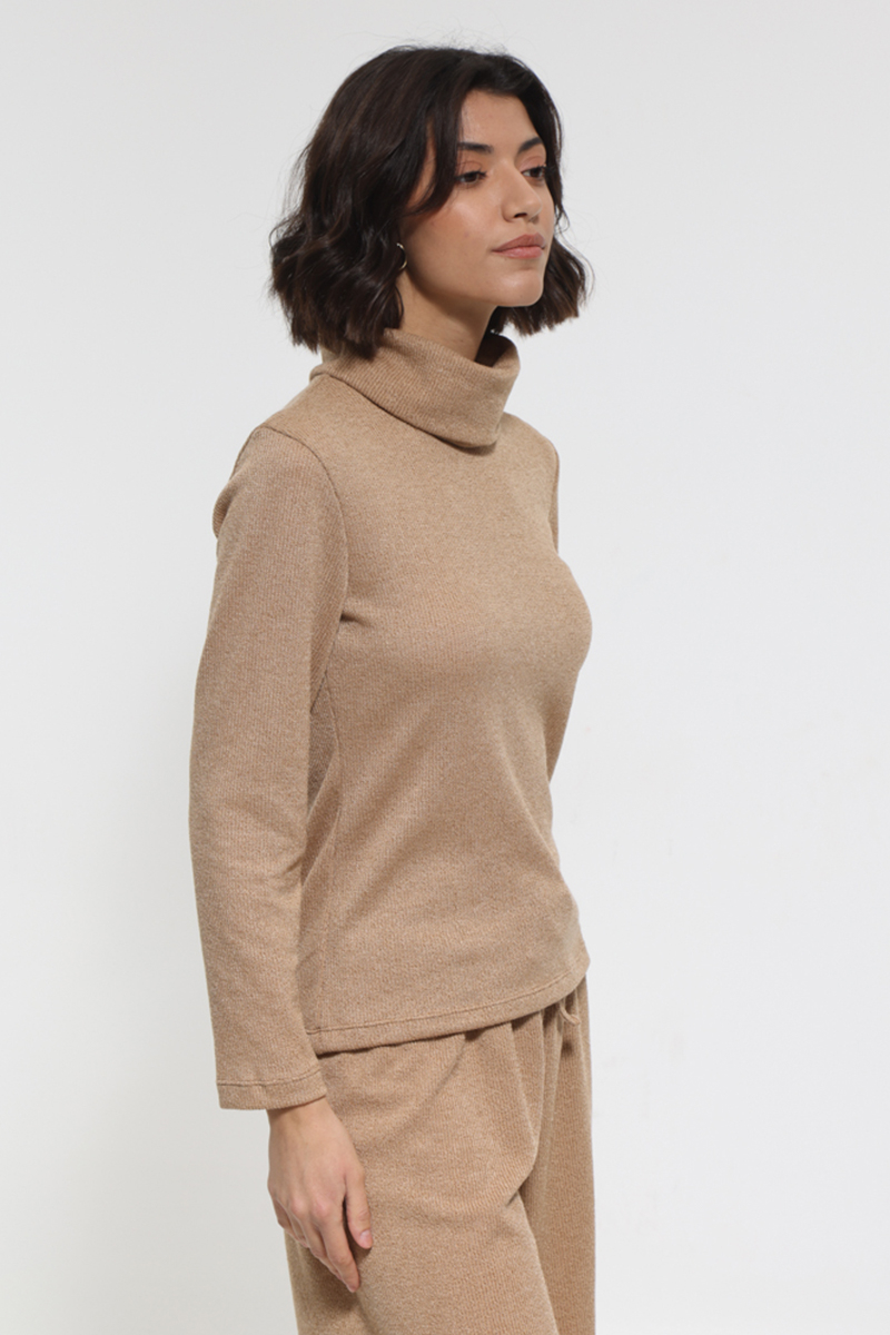 CAMEL ZIVAGO LONG SLEEVE BLOUSE