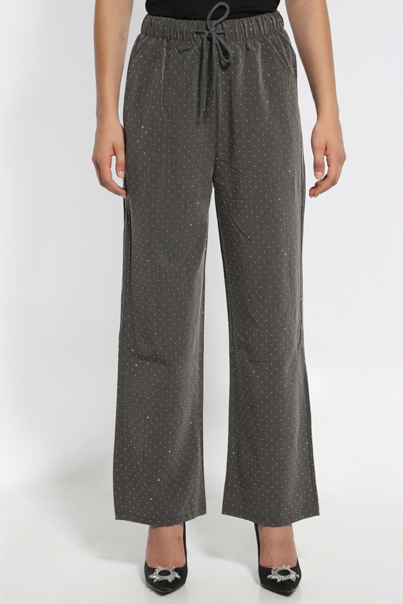 PANTS WITH ELASTIC WAIST GRAY