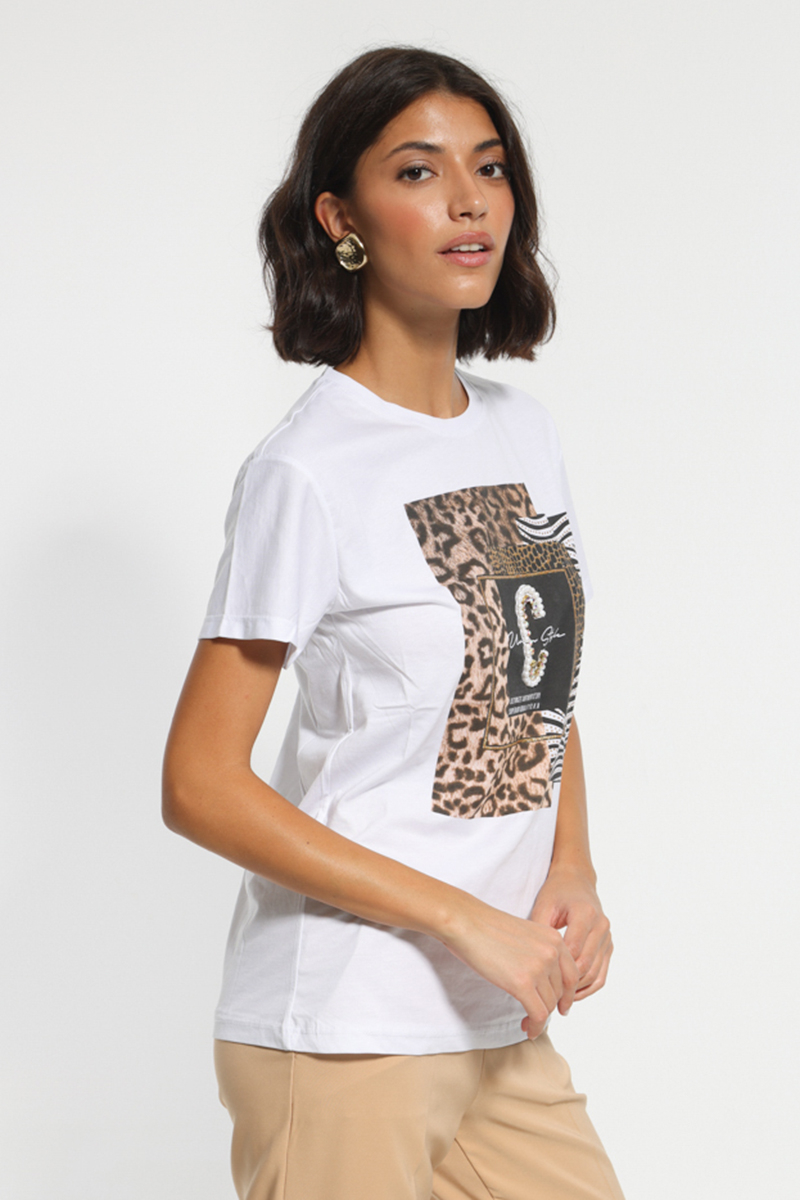 WHITE T-SHIRT WITH LOGO