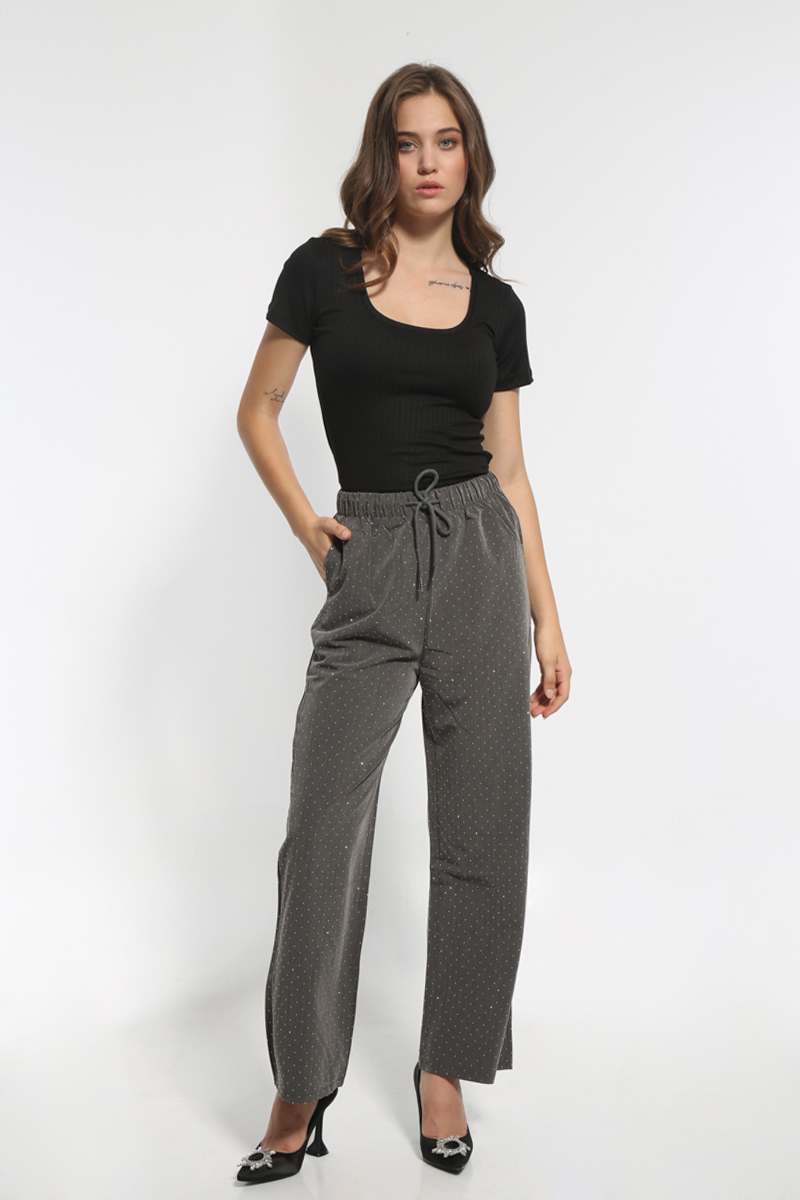 PANTS WITH ELASTIC WAIST GRAY