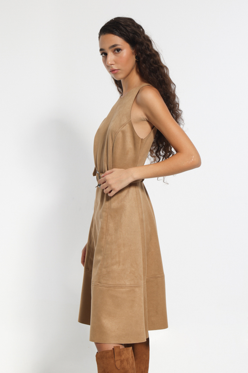 AMANIKO TAMPA MIDI DRESS WITH WAIST BELT