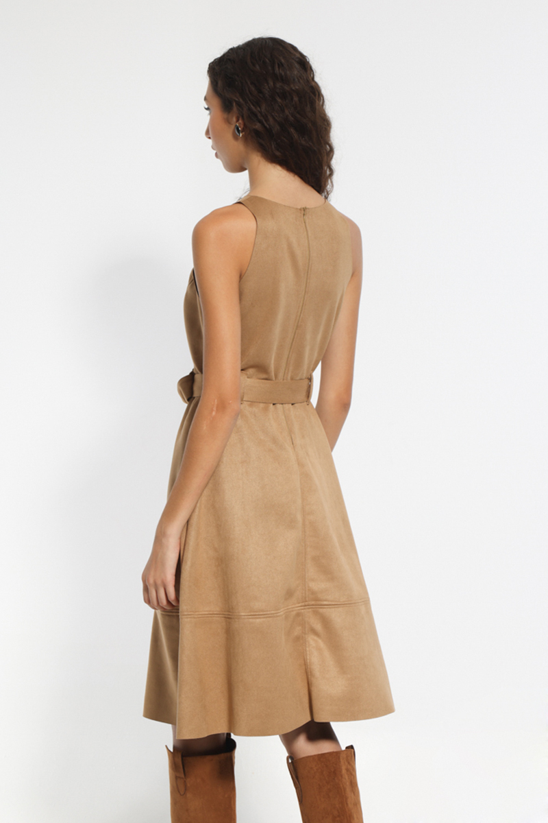 AMANIKO TAMPA MIDI DRESS WITH WAIST BELT