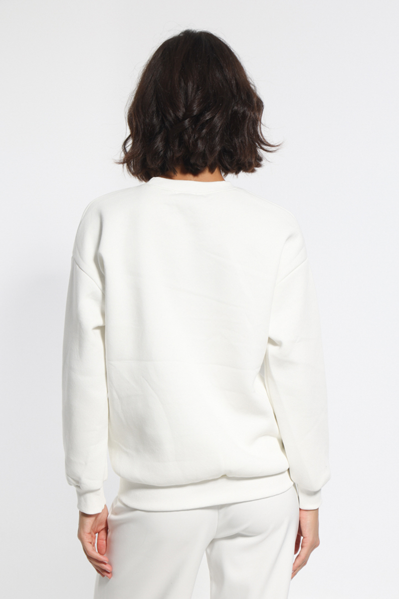 WHITE SWEATSHIRT WITH DETAILS