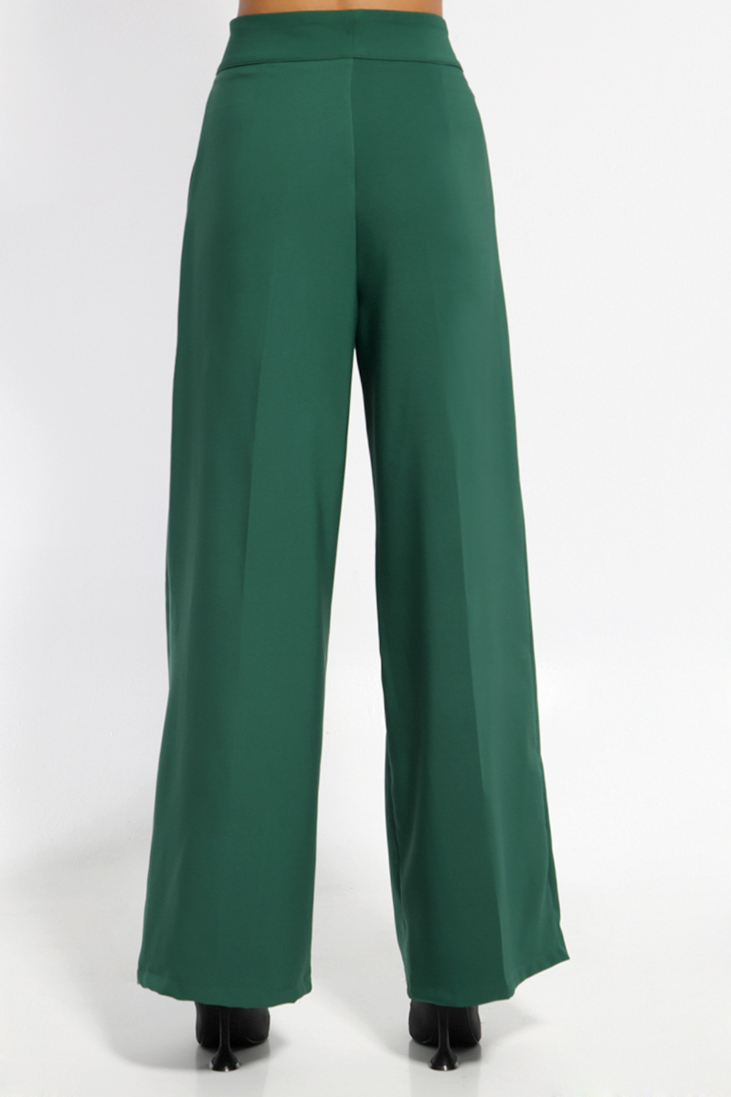 GREEN WIDE PANTS WITH POCKETS