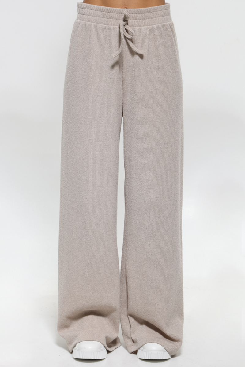 BEIGE PANTS WITH ELASTIC WAIST