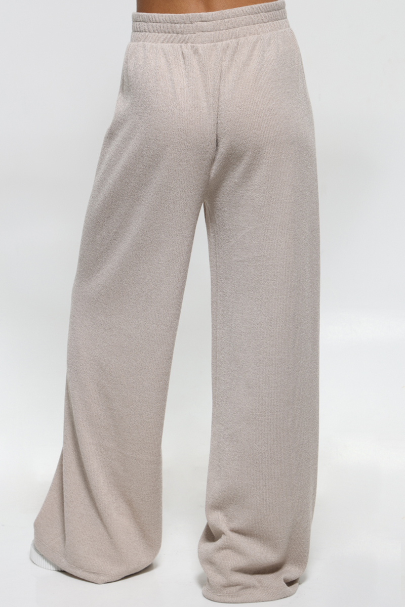 BEIGE PANTS WITH ELASTIC WAIST