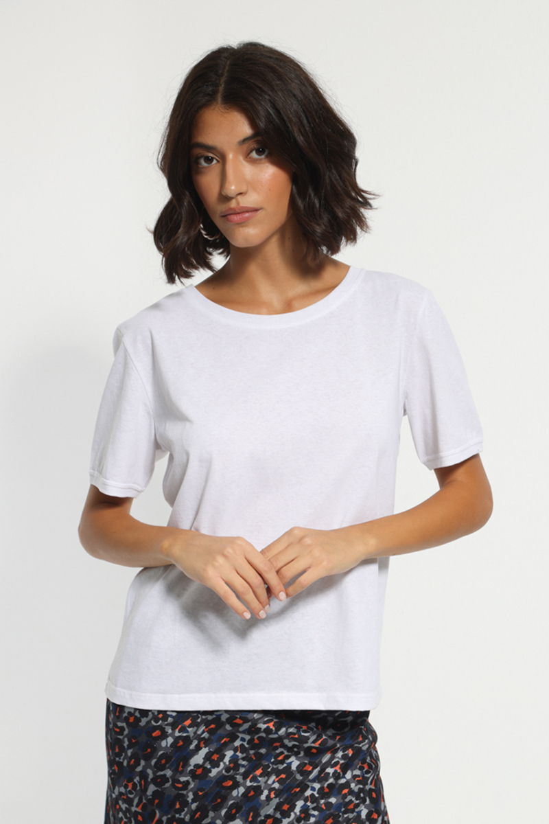 WHITE COTTON T-SHIRT