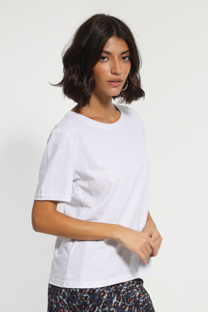 WHITE COTTON T-SHIRT