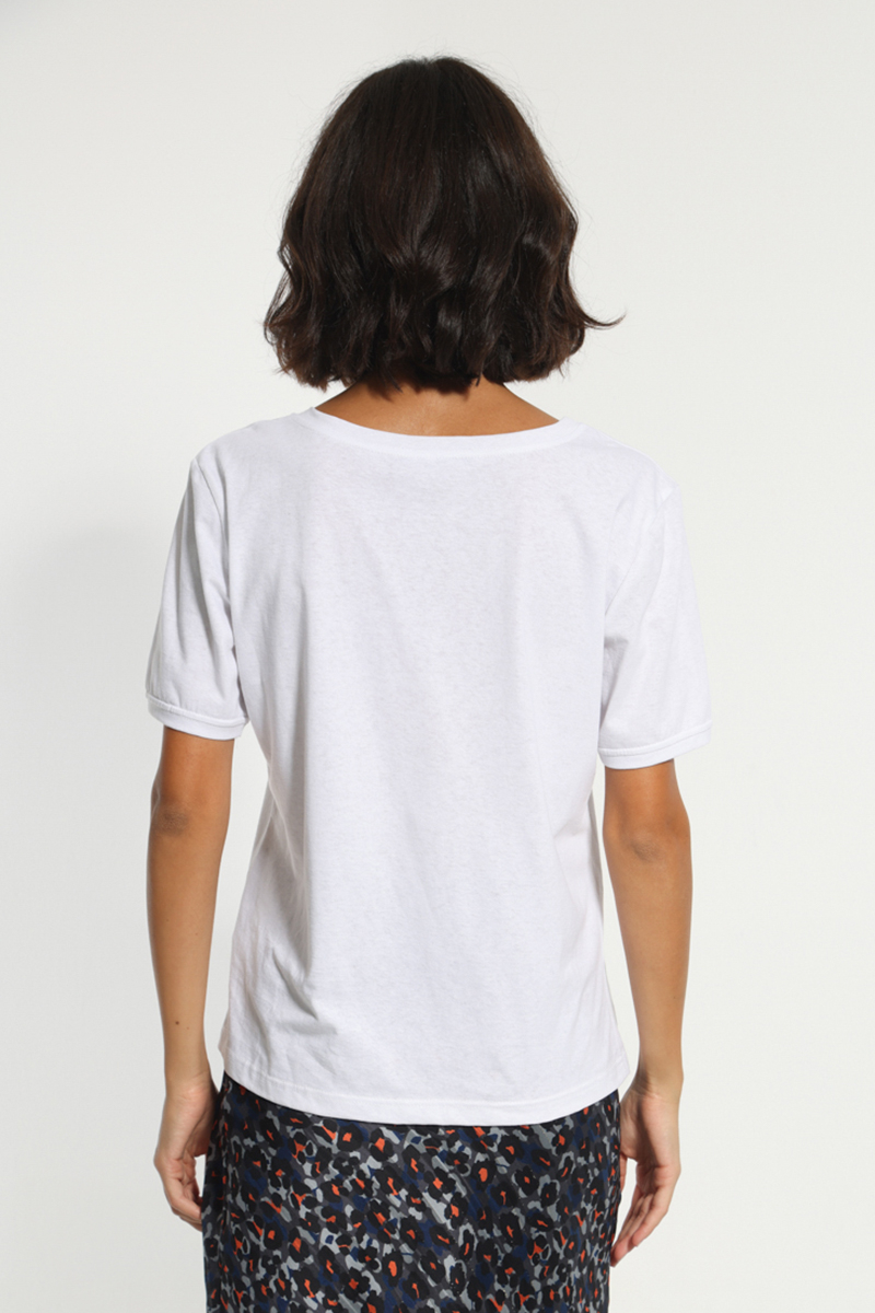 WHITE COTTON T-SHIRT