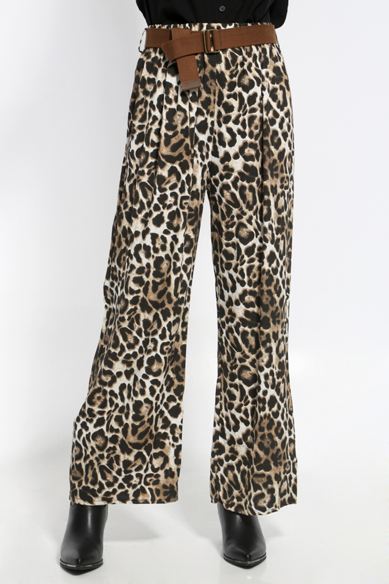 WIDE ANIMAL PRINT PANTS